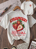 Add a splash of summer fun to your wardrobe with this trendy strawberry-themed T-shirt. Featuring a cheerful 