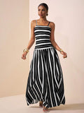 Dive into summer fun with this Trendy Summer Striped Maxi Dress! Its vibrant stripes bring a playful vibe perfect for music festivals, while the flowy silhouette keeps you cool on beach days. Whether you're dancing at a concert or strolling through town, this dress offers effortless style and comfort for all your sunny adventures.