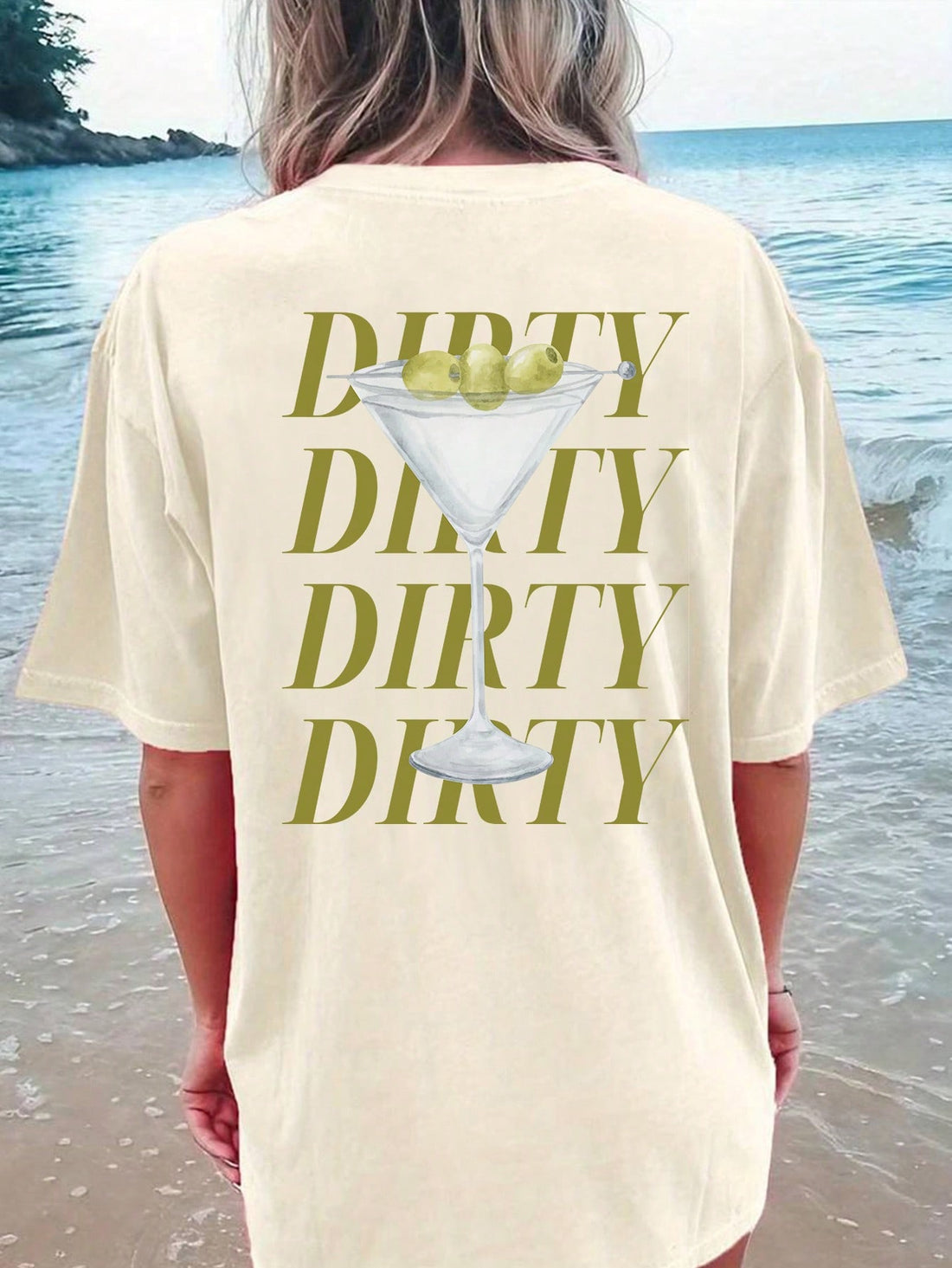 Stay cool and stylish this summer with our Trendy Summer Tee! This casual short sleeve shirt features a fun print of letters and drinks. Made with high-quality materials, it's perfect for any summer outing. Add a touch of fun to your wardrobe and stay comfortable all day long.
