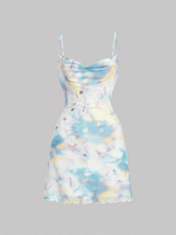 Step into summer fun with this Trendy Tie-Dye Cami Dress! Featuring a draped collar and delicate lettuce trim, it adds a flirty twist to your warm-weather wardrobe. Lightweight and breezy, it’s perfect for sunny days and spontaneous adventures. Embrace vibrant colors and effortless style that keeps you cool and playful all season long.