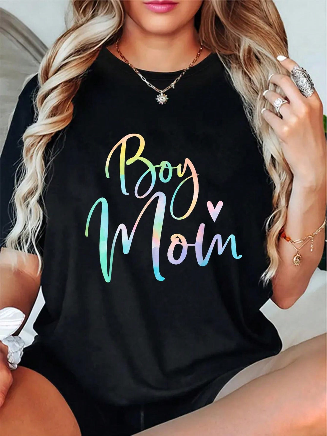 Unleash your inner supermom cool with our Trendy Tie-Dye Cotton T-Shirt! Made for moms of boys, this shirt is a playful twist on a classic style. Comfortable cotton and a trendy tie-dye design make it perfect for any casual occasion. Get ready to rock the mom game in style.