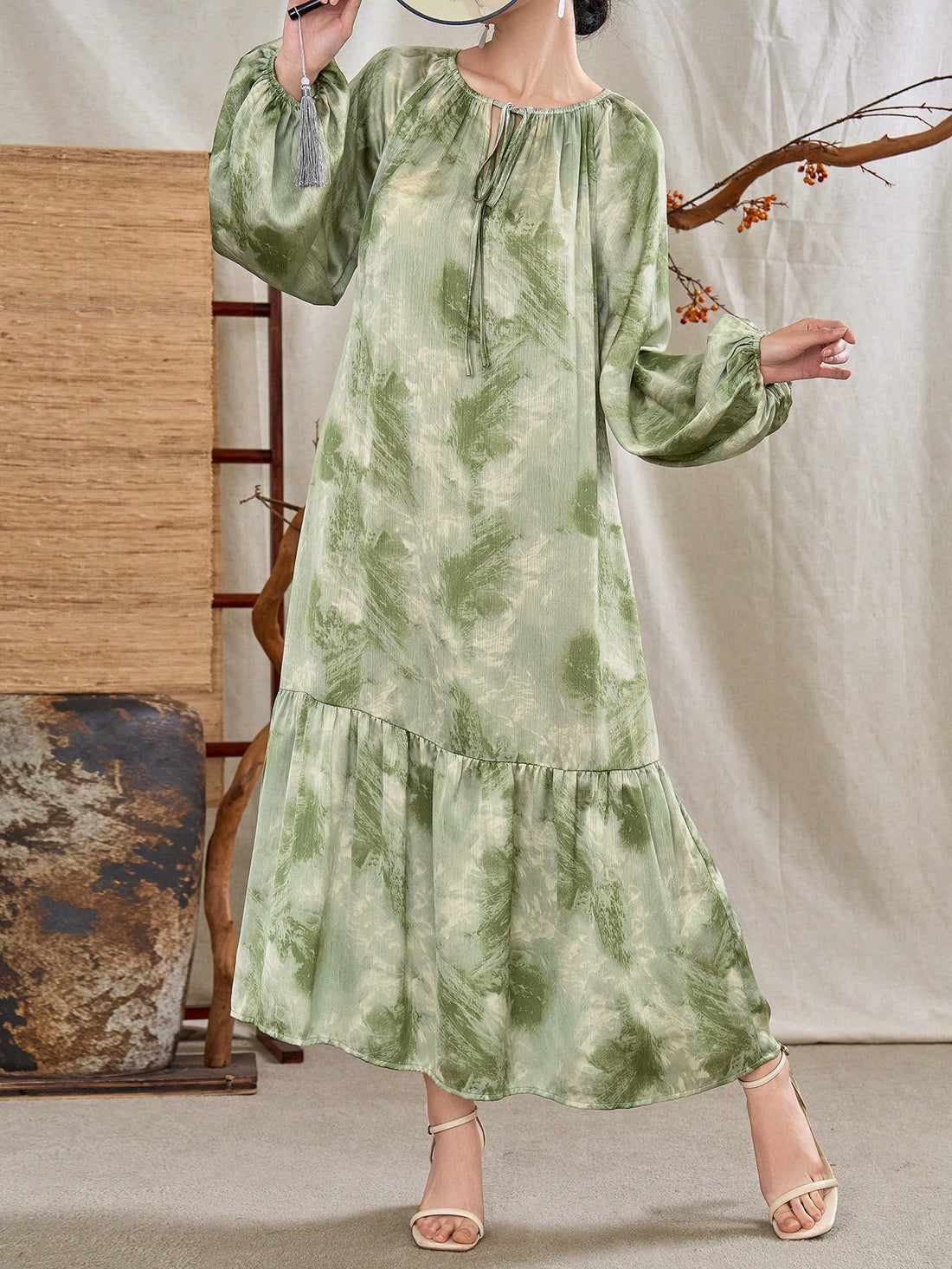 Make a statement this season in our eye-catching Tie-Dye Maxi Dress! The playful pattern swirls with vibrant colors while the flirty ruffle hem adds bounce to your step. Fashionable lantern sleeves create the perfect balance of comfort and style. Float through spring picnics or summer soirées in this breezy, head-turning dress that's as fun to wear as it is to look at!