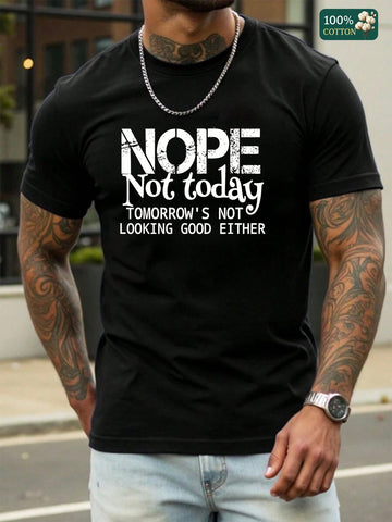 Stay cool and casual this summer with our trendy unisex graphic t-shirt featuring the cheeky "Nope, Not Today" print. Designed to add a touch of humor to your wardrobe, this soft, comfortable tee is perfect for lazy days or making a playful statement wherever you go. Its versatile style suits all genders, making it an effortless pick for any summer outing or chill day at home.