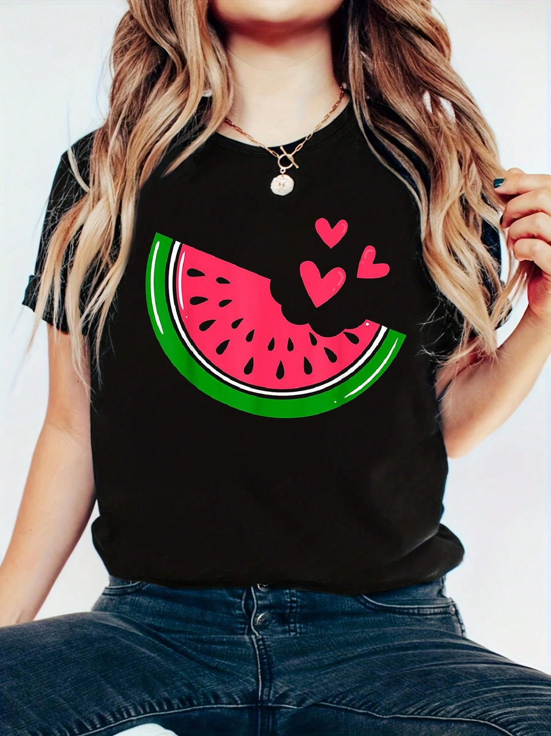 Join the fruit craze with our trendy Watermelon Slice T-Shirt! Perfect for summer adventures, this casual style is a must-have for any fruit lover. Show off your unique taste and stay cool in this playful design. Get yours now and make a sweet statement!