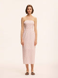 Step into summer with this playful bandeau mini dress, inspired by chic French resort style. Featuring a flirty polka dot print, its strapless design highlights your shoulders while the mini length adds a fun, youthful vibe. Perfect for sunny days and lively nights, this dress brings effortless charm and a touch of whimsy to your wardrobe.