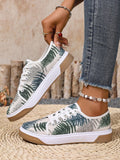 Step up your style game with these playful women's bohemian skate sneakers! Featuring a bold leopard print and crisp white lace-up design, these low-top kicks blend casual comfort with eye-catching flair. Perfect for skate sessions or everyday adventures, they add a fun, trendy twist to any outfit.