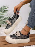 Step up your style game with these playful women's butterfly skateboard sneakers featuring a bold leopard print accent. Their crisp white base keeps the look fresh and versatile, perfect for casual outings or skating sessions. Lightweight and comfy, these sneakers add a fun, trendy twist to any outfit while keeping your feet ready to roll.
