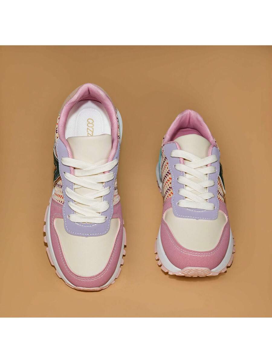 Step up your sneaker game with these bold women's running shoes that blend athletic performance with street-style edge. The chunky lug sole delivers serious grip and durability, while the lace-up design ensures a customized fit for all-day comfort. Whether you're hitting the gym or turning heads on the pavement, these kicks bring that coveted sporty-chic vibe to every outfit. Built for runners who refuse to compromise on style.