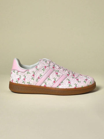 Step into style and comfort with our Trendy Floral Print Pink Sneakers! These vibrant kicks will add a pop of color to any outfit, while providing all-day comfort for your feet. Perfect for the fashion-forward woman who wants to make a statement (in a good way) with her footwear.