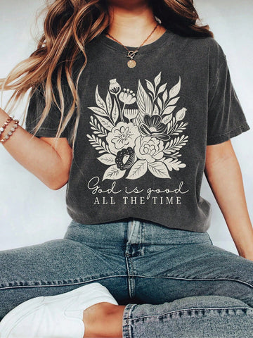 Step into comfort and style with our trendy women's flower graphic tees! These versatile tees are perfect for any occasion, adding a touch of fun and flair to your outfit. With the perfect combination of comfort and style, you'll never want to take them off!