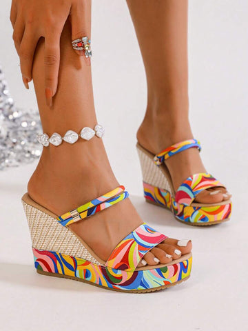 Step into effortless summer style with these open toe wedge sandals designed for all-day comfort. The slip-on design makes them perfect for travel, beach days, or casual outings. Featuring a supportive wedge heel that flatters your leg while providing stability, these sandals combine fashion with function. Soft, breathable materials keep your feet cool during warm weather, while the versatile neutral tones pair easily with any wardrobe. 