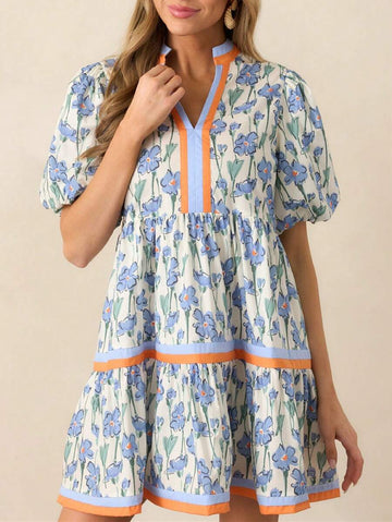 Step into sunny vibes with this trendy Y2K babydoll mini dress, designed to turn heads at the beach or anywhere fun! Featuring a flirty V-neck and charming puff sleeves, it offers a breezy, playful fit that keeps you cool and stylish. Whether you're soaking up the sun or dancing the day away, this sundress brings effortless charm and comfort to your warm-weather wardrobe.
