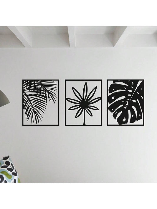 Add a touch of sophistication to your home with our Tropical Elegance: 3-Piece Metal Wall Art Set. Featuring modern straight line drawings, this set is made of high-quality metal and brings a tropical flair to any room. Elevate your decor with this elegant and unique art piece.