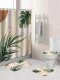 Transform your bathroom into a tropical oasis with this 4-piece set featuring a green leaf shower curtain and matching bath mat. Say aloha to relaxation and paradise vibes in your own home!