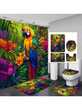 Transform your bathroom into a tropical paradise with our vibrant Parrot Shower Curtain Set! This playful collection includes a waterproof shower curtain, plush bath rug, and matching toilet mat featuring exotic parrots amid lush foliage. Add a splash of color and personality to your daily routine while keeping your floors dry and your spirits high. Your bathroom deserves this mini vacation!