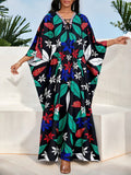 Introducing our Tropical Plant Print Tie-Waist Batwing Long Casual Dress for Women, the perfect holiday style! With its playful batwing design, vibrant tropical print, and flattering tie-waist, this dress will have you feeling fun and fabulous all vacation long. Say aloha to your new favorite dress!
