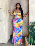 Escape to paradise in this show-stopping tropical dress! Designed for curves and confidence, this fitted number features a chic twist front detail that flatters your silhouette while the dramatic fish tail hem adds a flirty, fashion-forward finish. Perfect for beach getaways, resort dinners, or anywhere you want to turn heads this summer. The vibrant tropical print brings instant vacation vibes, whether you're sipping cocktails poolside or exploring island adventures. Comfortable, stylish, and unapologetica