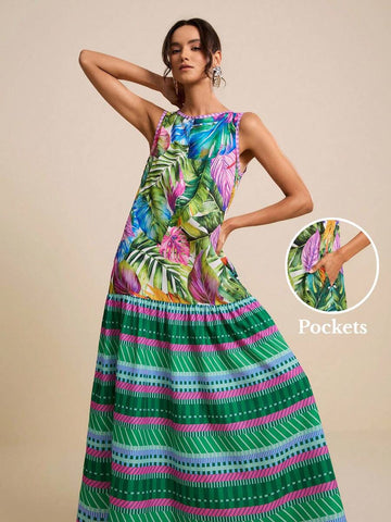 Experience the breathtaking fusion of botanical-inspired heritage and sharp, modern architectural tailoring. This stunning watercolor palm ensemble is meticulously designed for the woman who values a high-fashion, "quiet luxury" approach to seasonal dressing—the ultimate centerpiece for prestigious coastal retreats, exclusive garden parties, and high-authority summer social gatherings.