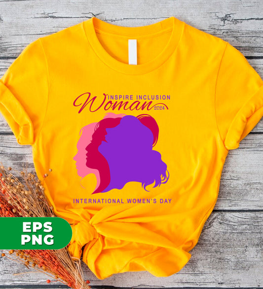 Celebrate International Women's Day with our Inspire Inclusion Woman design. This digital file in PNG format is perfect for sublimation printing, providing crisp and clear graphics. Show your support for women of all backgrounds and spread the message of inclusion with this versatile design.