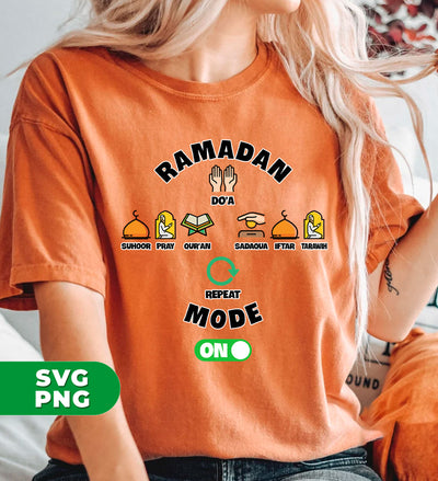 Ramadan Mode On, Muslim Gift, Eid Mubarak Lover, Digital Files, Png Sublimation