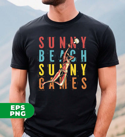 Sunny, Beach And Games, Beach Volleyball, Love Beach Games, Digital Files, Png Sublimation
