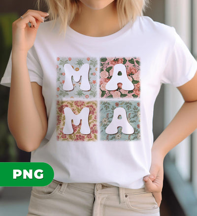 Mama Gift, Mother's Day Gift, Retro Flower Pattern, Classic Pattern, Digital Files, Png Sublimation
