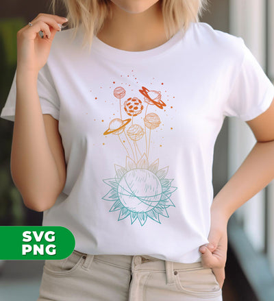 Universe, Funny Sunflower, Solar System, Science Lover, Astronaut, Science Space, Digital Files, Png Sublimation
