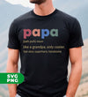 Papa Meaning, Love Papa, Father's Day Gift, Retro Daddy, Digital Files, Png Sublimation