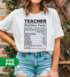 Teacher Nutrition Facts, Teacher Gift, Gift For Teacher, Digital Files, Png Sublimation