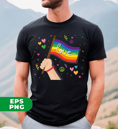 Pride Month, LGBT Gifts, LGBT Flag, Love And Peace, Digital Files, Png Sublimation