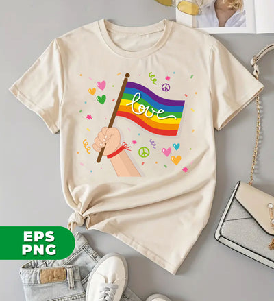 Pride Month, LGBT Gifts, LGBT Flag, Love And Peace, Digital Files, Png Sublimation