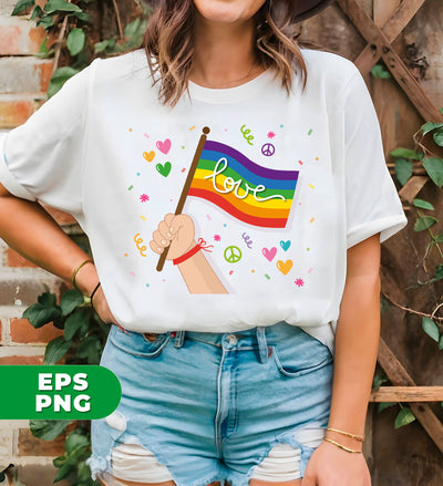 Pride Month, LGBT Gifts, LGBT Flag, Love And Peace, Digital Files, Png Sublimation