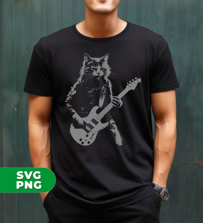 Cat Artist, Cat Guitarist, Love Music, Love Guitar, Music Lover, Digital Files, Png Sublimation