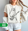 Cat Artist, Cat Guitarist, Love Music, Love Guitar, Music Lover, Digital Files, Png Sublimation