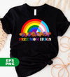 Free Mom Hugs, Groovy Flower, Pride Rainbow, LGBT Gift, LGBTQ+, Pride Month, Digital Files, Png Sublimation