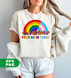 Free Mom Hugs, Groovy Flower, Pride Rainbow, LGBT Gift, LGBTQ+, Pride Month, Digital Files, Png Sublimation