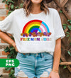 Free Mom Hugs, Groovy Flower, Pride Rainbow, LGBT Gift, LGBTQ+, Pride Month, Digital Files, Png Sublimation