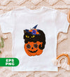 Black Cat On Pumpkin, Happy Halloween, Black Cat Halloween, Digital Files, Png Sublimation