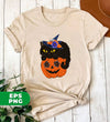 Black Cat On Pumpkin, Happy Halloween, Black Cat Halloween, Digital Files, Png Sublimation