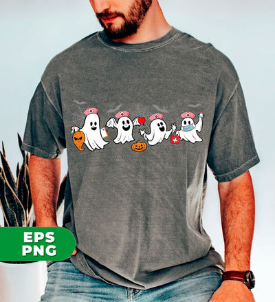 Halloween Nurse, Ghost Nurse, Happy Halloween, Ghost Nurse Halloween, Cute Ghost, Digital Files, Png Sublimation