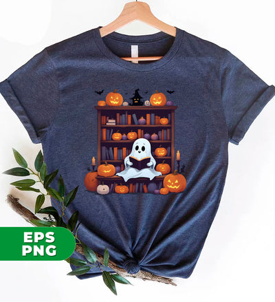 Ghost Book Reader, Reading Book Lover, Bookworm Halloween, Boo Love Books, Reading Boo Enthusiast, Digital Files, Png Sublimation