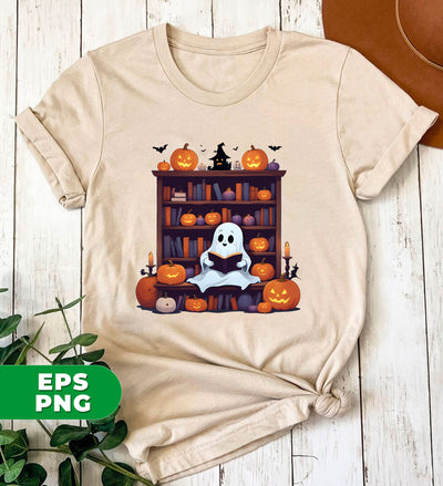 Ghost Book Reader, Reading Book Lover, Bookworm Halloween, Boo Love Books, Reading Boo Enthusiast, Digital Files, Png Sublimation