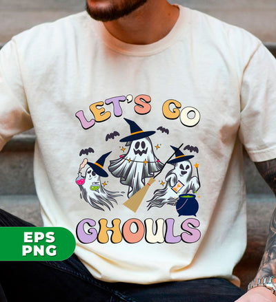 Let's Go Ghouls, Vintage Halloween, Retro Fall Halloween, Spooky Season, Vintage Ghost, Digital Files, Png Sublimation