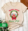 Merry Mama, Social Club, Xmas Ball, Laurel Wreath, Merry Christmas, Digital Files, Png Sublimation