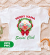 Merry Mama, Social Club, Xmas Ball, Laurel Wreath, Merry Christmas, Digital Files, Png Sublimation