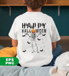 Happy Halloween, Funny Skeleton, Pumpkin Head, Black Bats, Digital Files, Png Sublimation