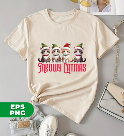 Cat Lover, Meowy Catmas, Cat Xmas, Catmas Gift, Funny Cat, Digital Files, Png Sublimation