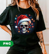 Cool Skull Wear A Red Santa Hat, Christmas Light, Merry Christmas, Digital Files, Png Sublimation