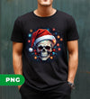 Cool Skull Wear A Red Santa Hat, Christmas Light, Merry Christmas, Digital Files, Png Sublimation