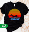 Vintage Woman Swimming, Retro Swimmer, Lady Swimmer Silhouette, Digital Files, Png Sublimation